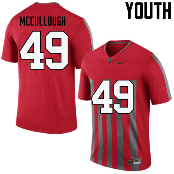 Ohio State Buckeyes Liam McCullough Youth #49 Throwback Game Stitched College Football Jersey